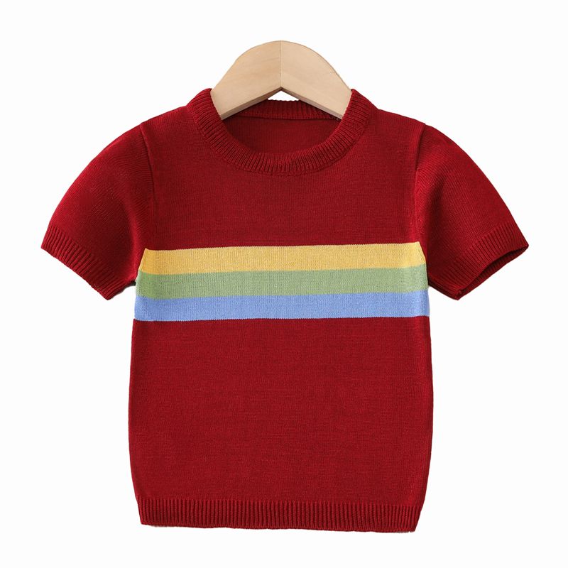 Rainbow Stripes Pullover Sweter